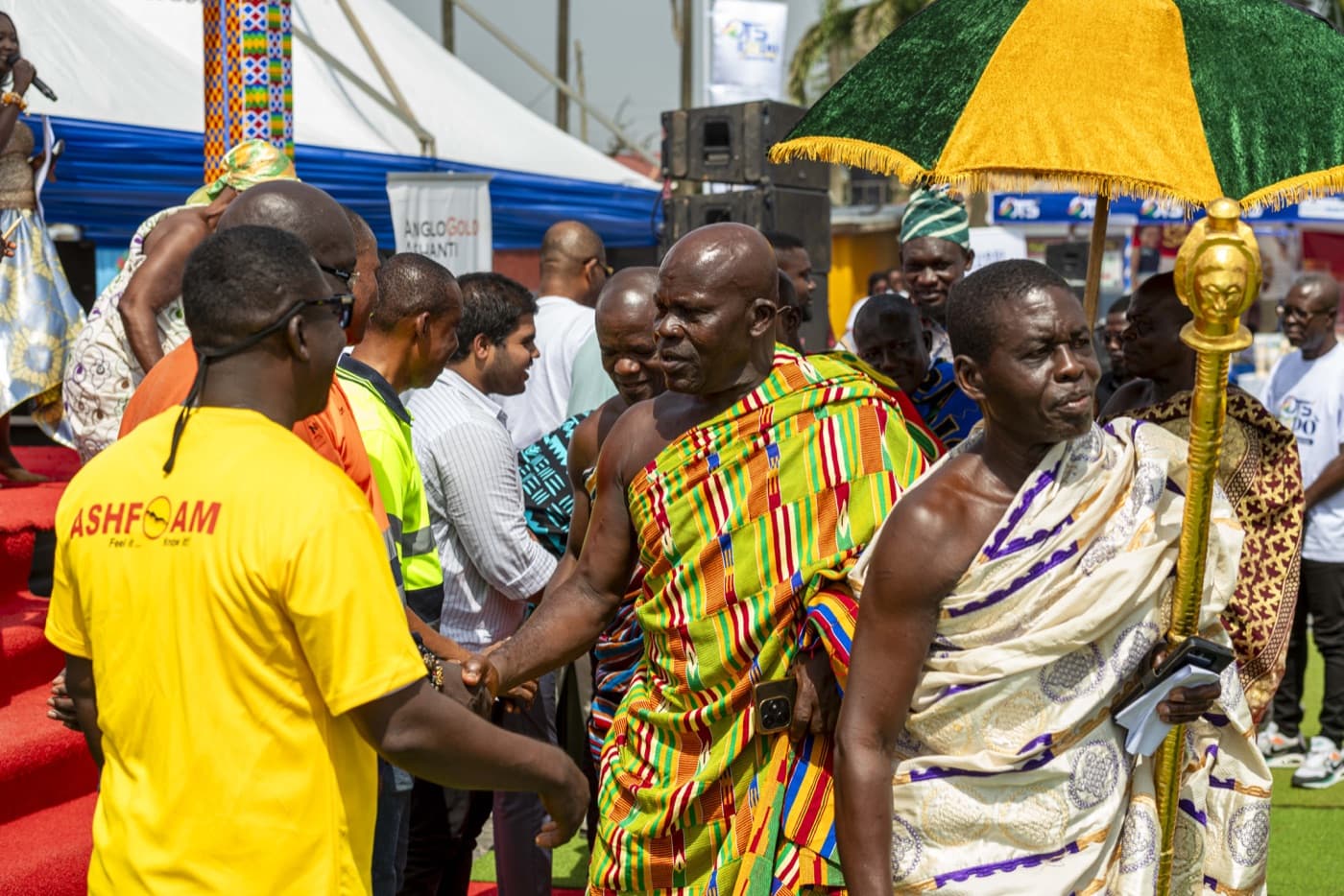 Exhibition tents at the Obuasi Trade Show